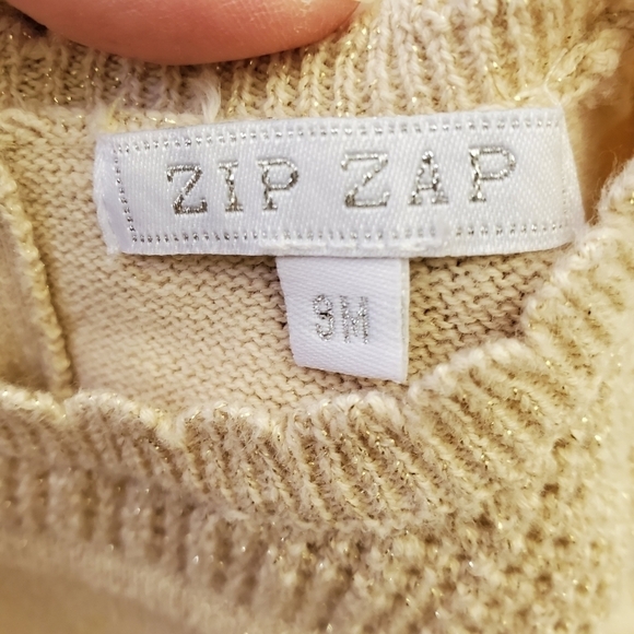 Zip Zap Sweater Dress Baby 9M Knit Tan - Picture 5 of 7